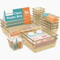 16 PCS Drawer Organizer Set, 5 Size Bathroom and kitchen organizer Trays