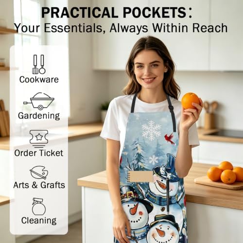 Giwawa Apron Unisex Resistant 33 x 28 inches with 2 Pockets Cooking Kitchen Aprons Suitable for BBQ Grill Drawing Haircut