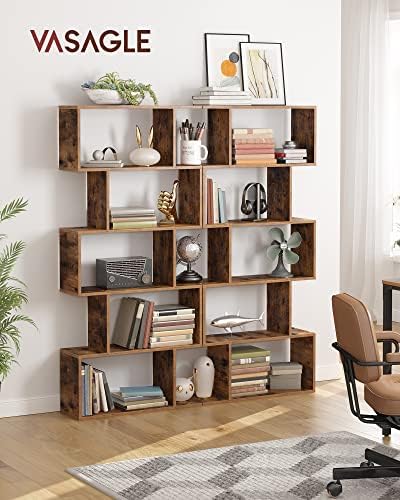 VASAGLE 5-Tier Bookcase, Open Storage, 27.6 x 9.4 x 62.6 Inches