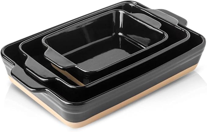 HVH Baking Dish Set, 9x13 Baking Dish, Ceramic Lasagne Pan Deep, Large by HVH