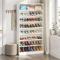 Tribesigns Shoe Cabinet, 9 Tiers 40-45 Pairs Heavy Duty Wood Freestanding Shoe Storage Cabinet, 70.8'' Tall Shoe Organizer with Open Storage for Entryway, White