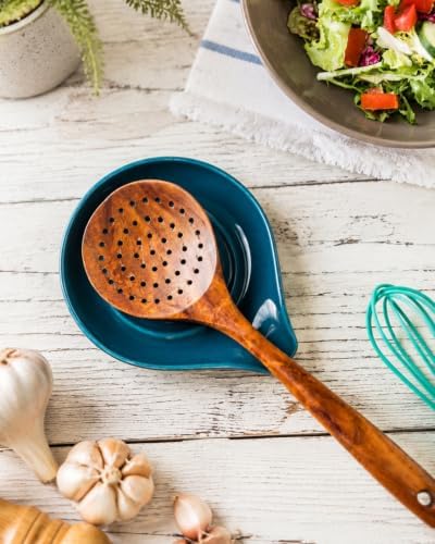 LAUCHUH Spoon Rest, Ceramic Spoon Holder for Stove Top, Spatula Holder