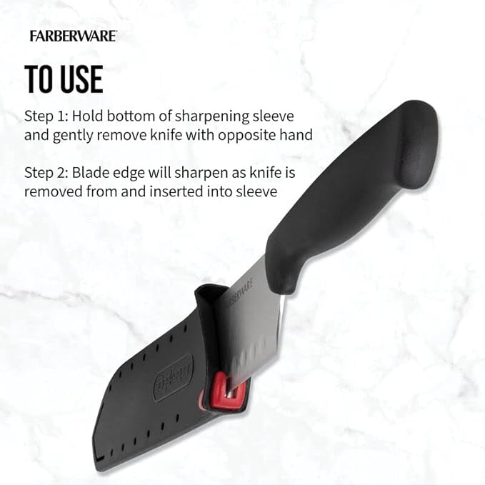Farberware EdgeKeeper Santoko Knife, 7-inch Santoku, Stainless Steel - Image 5