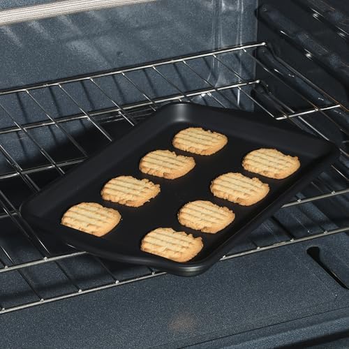 Oster Teston 13 x 9 Inch Cookie Sheet, Nonstick Carbon Steel Baking Pan, Matte Black, PFAS-Free, Warp-Resistant, Easy Clean Bakeware