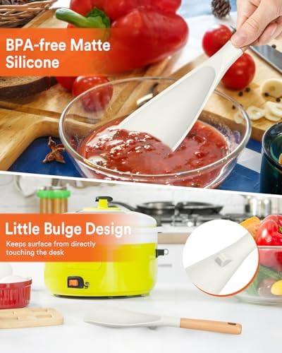 Badiano Silicone Cooking Spoon for Nonstick Cookwares, Multi-function,11.4"