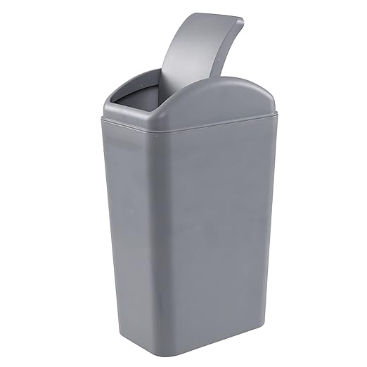 Plastic Waste Bin with Swing Lid, 14 Liter Garbage Can, 1 Pack - Image 6