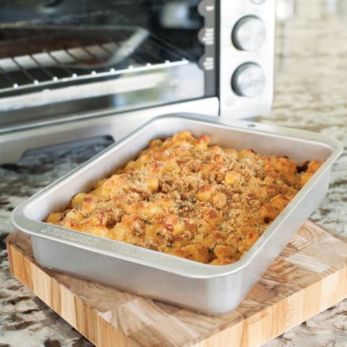 Nordic Ware Naturals 5 Piece Compact Pan Set, Toaster Oven, Counter Ovens, Air Fryer and Broiler Safe, Size for 1-2 Portions - Includes Rectangular Pan, Muffin Pan, Baking Sheet, Broiling Rack and Lid