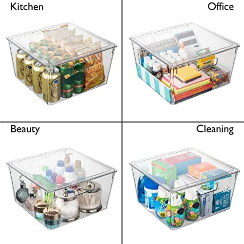 ClearSpace Plastic Storage Bins with Lids, Pantry Organizer, XL, 8 Pack