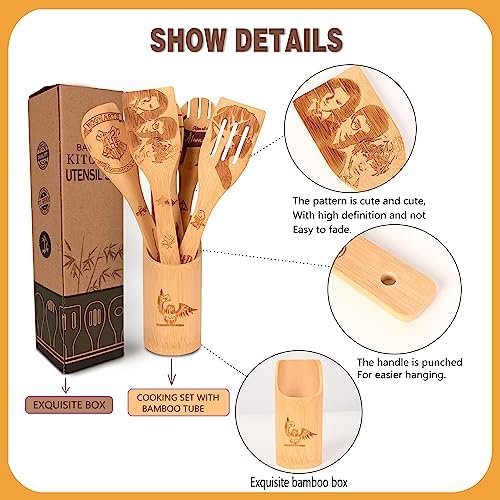 7PCS Gifts for Women Kitchen Accessories Wooden Spoons Cooking Utensils Set