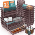 25 PCS Plastic Drawer Organizer Set, Makeup Organizers and Storage Bins