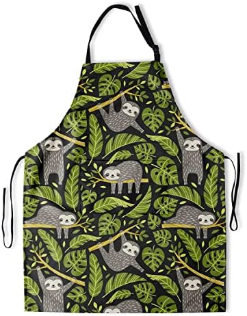 Giwawa Apron Unisex Resistant 33 x 28 inches with 2 Pockets Cooking Kitchen Aprons Suitable for BBQ Grill Drawing Haircut