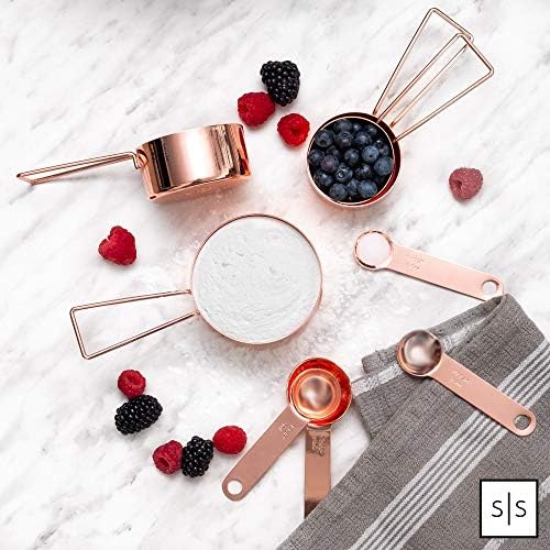 Styled Settings Copper Measuring Cups and Spoons Set, 8-Piece