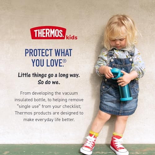 THERMOS FUNTAINER Water Bottle with Straw - 12 Ounce - Kids Stainless Steel Vacuum Insulated Water Bottle with Lid, Minions