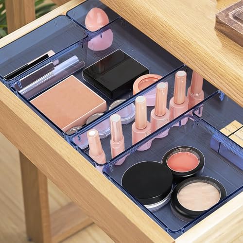 16 PCS Drawer Organizer Set, 5 Size Bathroom and kitchen organizer Trays
