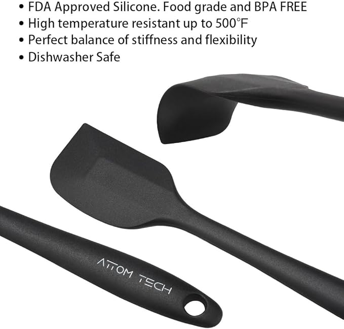 8 Inch Silicone Spatula Set, Food Grade High Temperature and Heat Resistant - Image 3