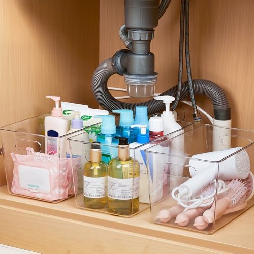 YIHONG 10 Pack Clear Storage Bins, Pantry Organizer Bins with Handle, XL
