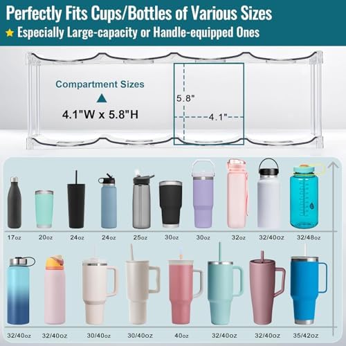 Premium Water Bottle Organizer for Stanley 40OZ & Various Bottles, Tumblers