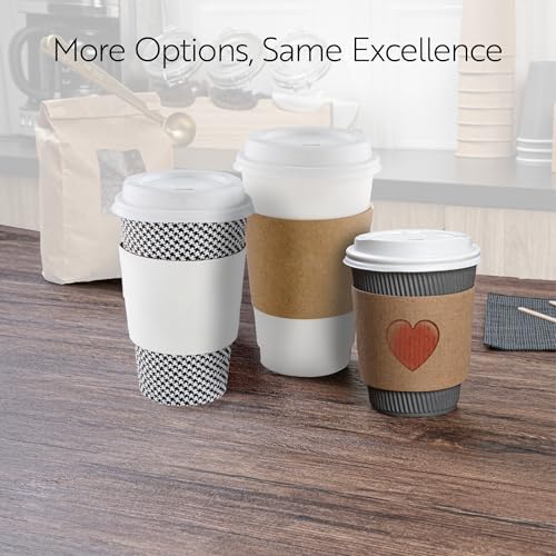 Restaurantware Coffee Cup Sleeves 1000 Pack Fits 12, 16, 20 oz Coffee Cups Disposable Hot Drink Sleeves Secure Grip Heat-Resistant Jacket for Tea, and Beverages White