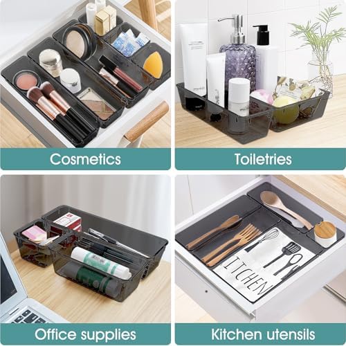 25 PCS Plastic Drawer Organizer Set, Makeup Organizers and Storage Bins