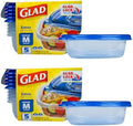 Glad GladWare Entree Food Storage Containers, Medium, 25 Oz, 5 Count, 2-Pk