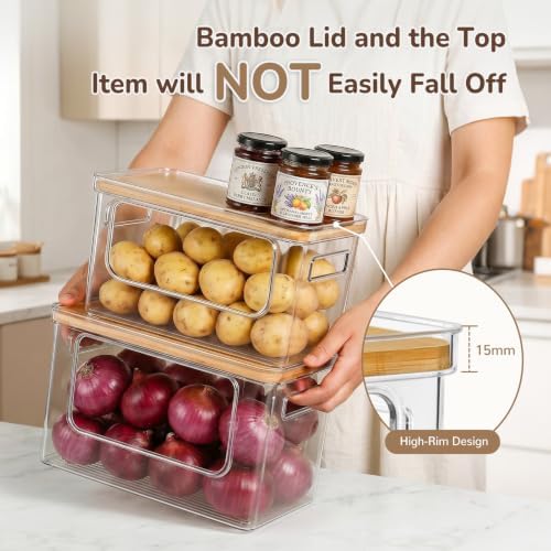 Hudgan Potato and Onion Storage Bin for Pantry Organizer, Veggie Container