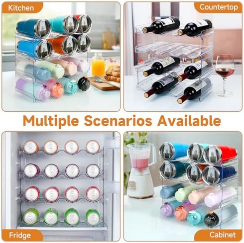 spospo Water Bottle Organizer 4 Tier Large Compartment Water Bottle Holder