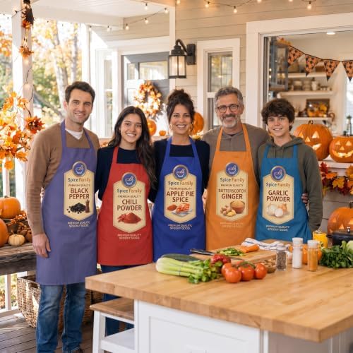 8 Pcs Funny Spice Group Halloween Costume Aprons for Adults