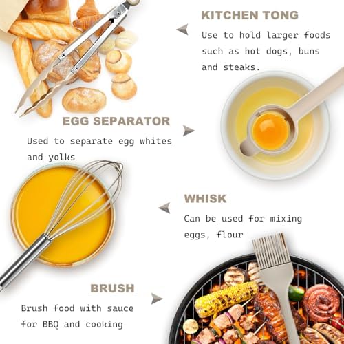 Silicone Kitchen Utensils Set - 15 Pieces Non Toxic Silicone Utensils Set For Cooking，428°F Heat Resistant Food Grade Kitchen Tools，Dishwasher Safe(Khaki, 15 Piece Set)
