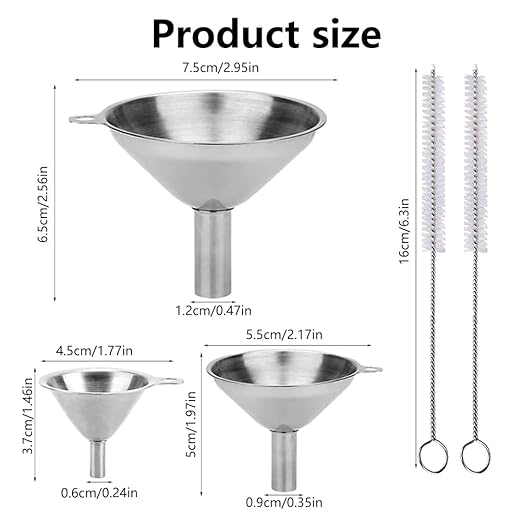 3-Piece Stainless Steel Kitchen Funnel Set - Image 7
