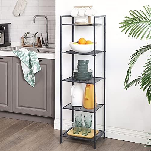 SONGMICS 5-Tier Storage Rack, Bathroom Shelf, Extendable Plant Stand
