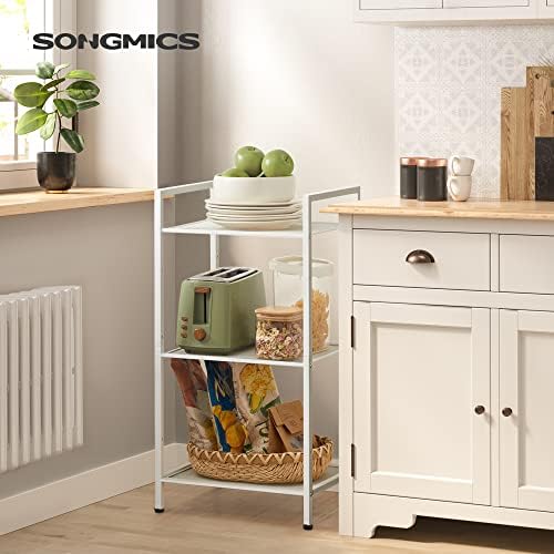 SONGMICS 3-Tier Storage Rack, Bathroom Shelf, Extendable Plant Stand