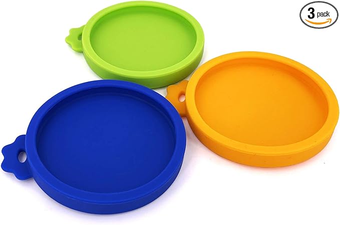 Comtim 3 Pack Cat Food Can Lids, Silicone Small Pet Food Can Lids Covers by COMTIM