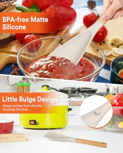 Badiano Silicone Cooking Spoon for Nonstick Cookwares, Multi-function,13.4"