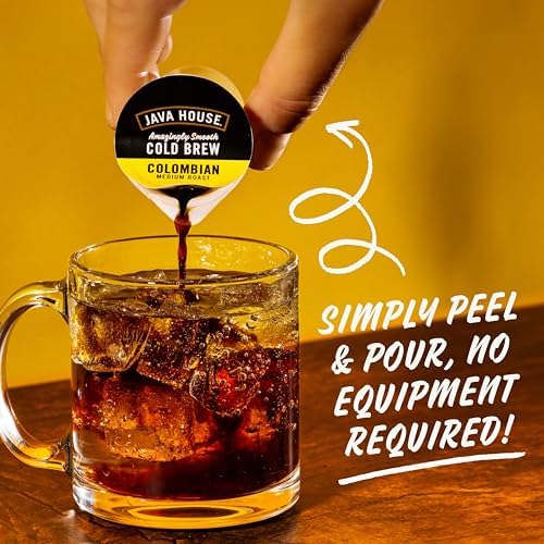 Java House Authentic Cold Brew Colombian Black Pods, Colombian, 12 Count,1.35 fl oz