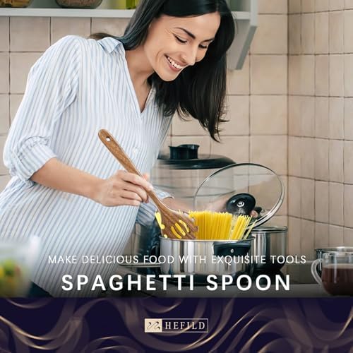 Wooden Spoons for Cooking, 9-Piece Acacia Wood Utensil Gift Set