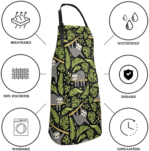 Giwawa Apron Unisex Resistant 33 x 28 inches with 2 Pockets Cooking Kitchen Aprons Suitable for BBQ Grill Drawing Haircut