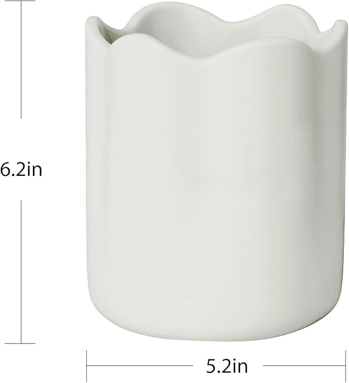 Ceramic Utensil Holder for Kitchen Counter, 6.2" Large Kitchen Utensil Holder - Image 6
