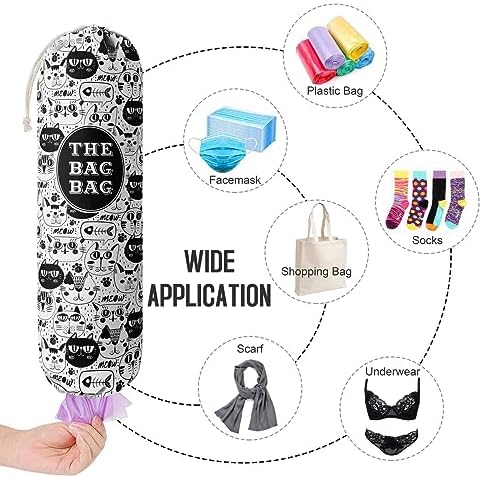 Grocery Bags Holder Organizer - Wall Mount Plastic Bags Storage Container Dispensers, Pet Lovers Home Kitchen Essentials