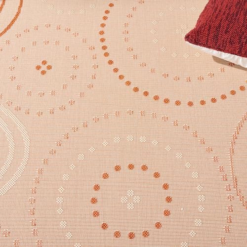 SAFAVIEH Washable Rug Outdoor Courtyard Collection - 2'3" x 12' Runner, Natural & Terracotta, Non-Shedding & Easy Cleaning, Ideal for Patio, Entryway, Mudroom, Hallway, Kitchen (CY1906-3201)