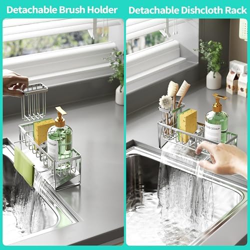 HapiRm Sponge Holder for Kitchen Sink - Self-draining Rustproof Organizer