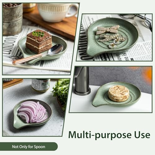 LAUCHUH Spoon Rest for Stove Top,Ceramic Spoon Holder, Kitchen Ladle Holder
