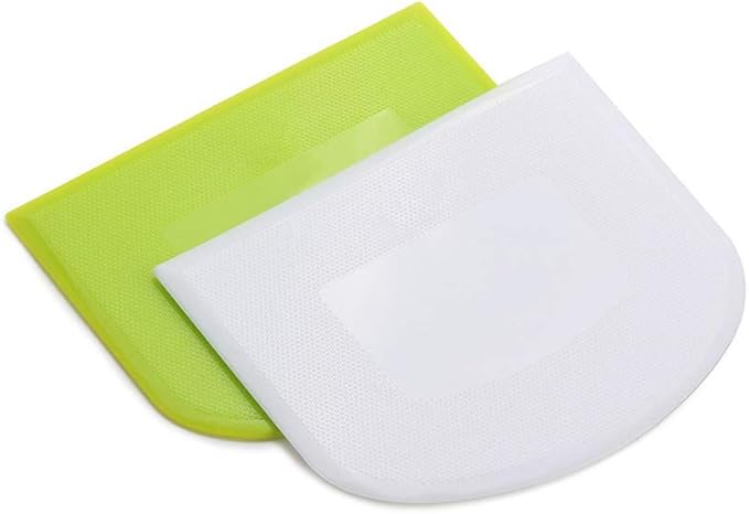2 Pieces Dough Scraper Bowl Scraper Food-safe Plastic Dough Cutter Flexible - Image 2