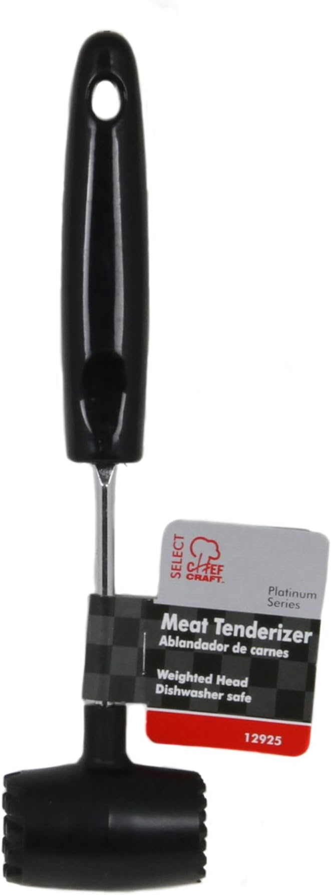 Chef Craft Select Meat Tenderizer, 9.5 inch, Stainless Steel/Black - Image 2