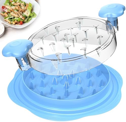 Chicken Shredder Tool Twist Large Meat Shredder with Brush&Fork, Sky Blue