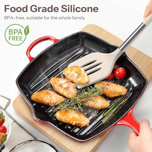 NCUE 28-Piece Silicone Kitchen Utensils Set with Stainless Steel Handles