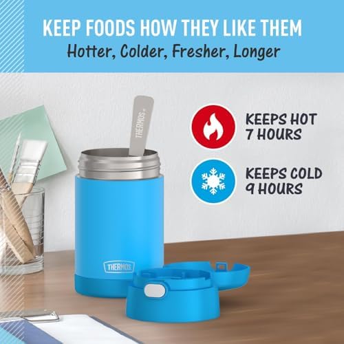 THERMOS FUNTAINER Food Jar with Spoon, 16oz, Denim Blue
