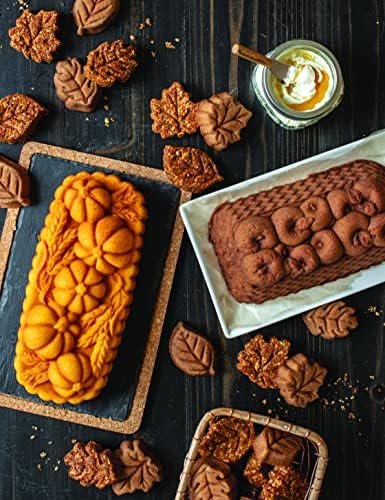 Nordic Ware 93448 Wheat & Pumpkin Cast Loaf Pan, 6 Cup Capacity, Bronze