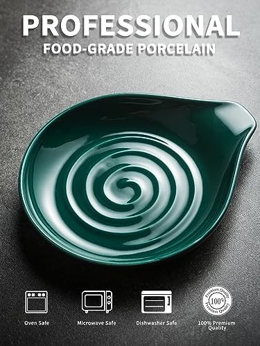 LAUCHUH Spoon Rest for Stove Top, Ceramic Spoon Holder for Kitchen Counter