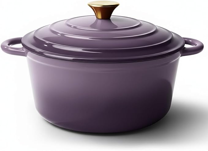 6 Quart Dutch Oven Pot with Lid, Non Stick Enameled Cast Iron Dutch Oven by Fijinhom