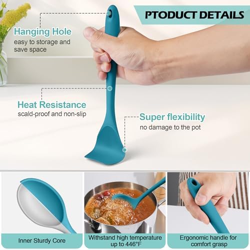 Homikit Silicone Cooking Utensils Set, 15 PCS Kitchen Utensil Spatula Set